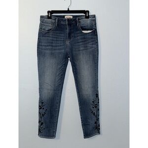 DRIFTWOOD Blue Ankle Jeans with Embroidery